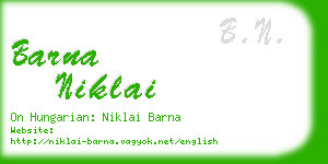 barna niklai business card